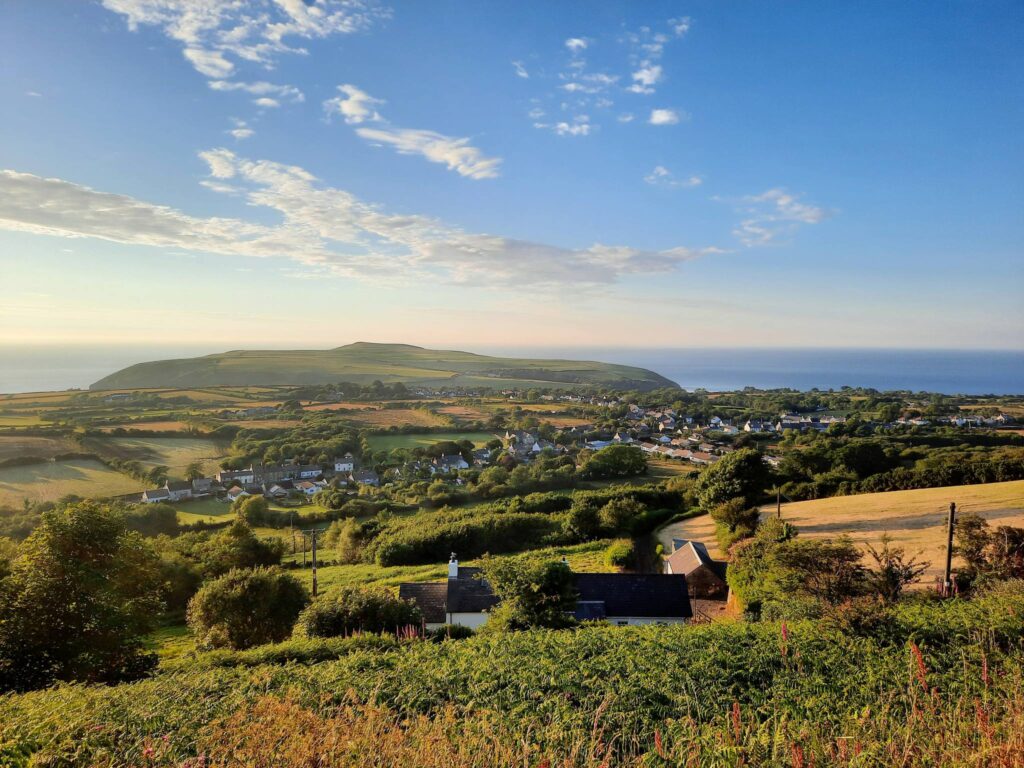 Dinas Cross from the view point.